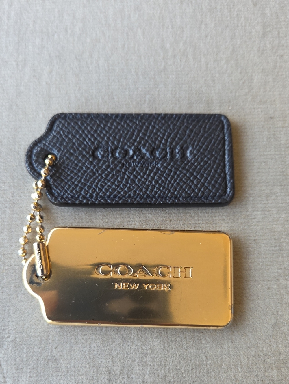 COACH Gold Metal and Blue Tag Charm